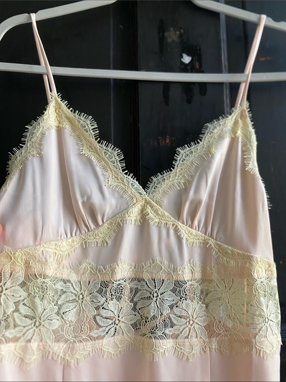 Urban Outfitters Pale Pink Dress with Pale Yellow Lace Trim - Picture 11 of 12